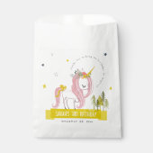 Niedlicher magischer Einhorn Rosa Gelber Kindergeb Geschenktütchen (Vorderseite)
