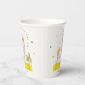 Niedlicher magischer Einhorn Rosa Gelber Kindergeb Pappbecher (Rechts)