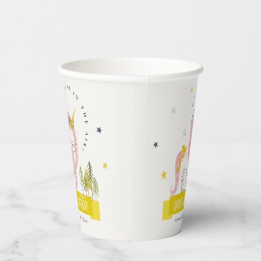 Niedlicher magischer Einhorn Rosa Gelber Kindergeb Pappbecher (Rechts)