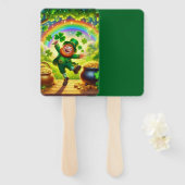 Niedlicher, magischer Leprechaun St. Patrick's Day Fächer (Vorne und Hinten)