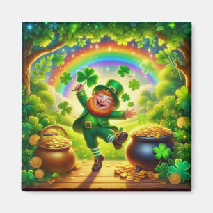 Niedlicher, magischer Leprechaun St. Patrick's Day Magnet