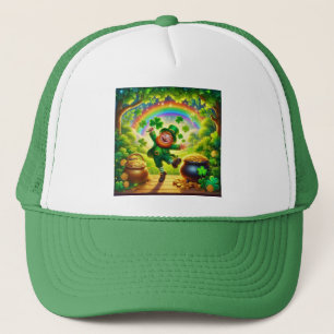 Niedlicher, magischer Leprechaun St. Patrick's Day Truckerkappe