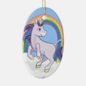 Niedlicher magischer RegenbogenUnicorn Keramik Ornament (Rechts)