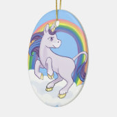Niedlicher magischer RegenbogenUnicorn Keramik Ornament (Links)