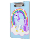 Niedlicher magischer RegenbogenUnicorn Klemmbrett (Links)
