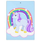 Niedlicher magischer RegenbogenUnicorn Klemmbrett (Rückseite)