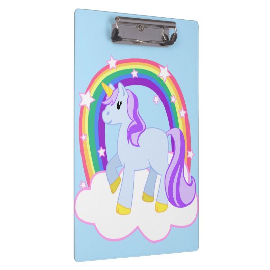 Niedlicher magischer RegenbogenUnicorn Klemmbrett (Rechts)
