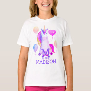 Niedlicher magischer Rosa Wasserfarben Unicornname T-Shirt