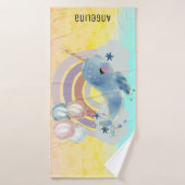 Niedlicher magischer Sea Unicorn-Individuelle Name Badehandtuch (Badehandtuch)