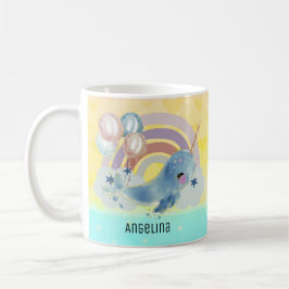 Niedlicher magischer Sea Unicorn-Individuelle Name Kaffeetasse
