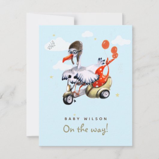 Niedlicher magischer Storch auf Scooter Funny Gend (Vorderseite)