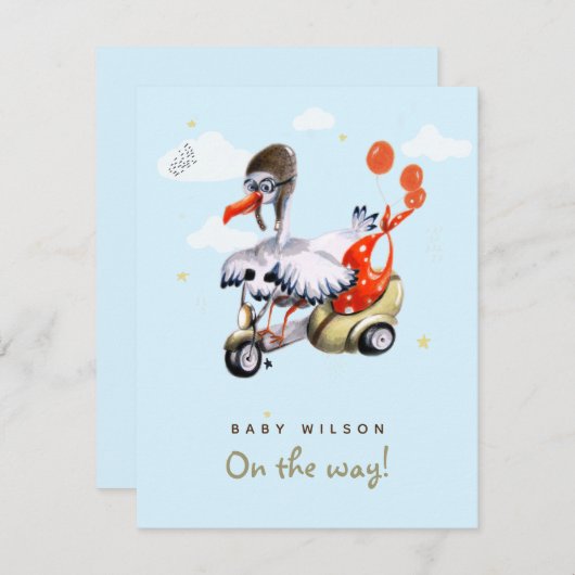 Niedlicher magischer Storch auf Scooter Funny Gend (Vorne/Hinten)