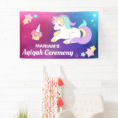 Niedlicher magischer Unicorn Aqiqah Banner (Insitu)