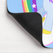 Niedlicher magischer Unicorn mit dem Regenbogen Mousepad (Ecke)