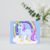 Niedlicher magischer Unicorn mit dem Regenbogen Postkarte (Stehend Vorderseite)
