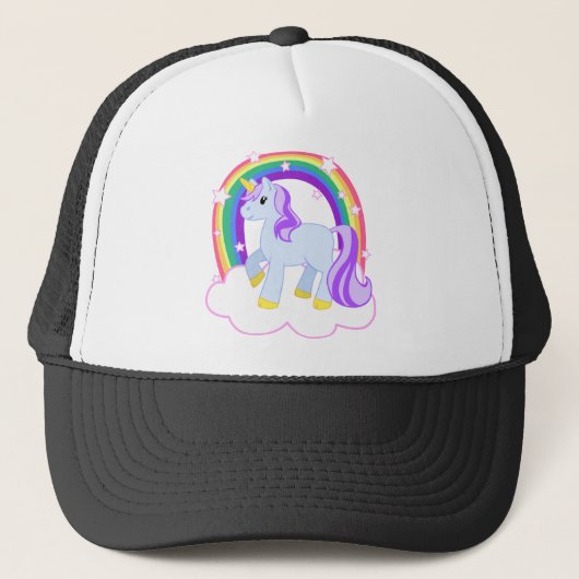 Niedlicher magischer Unicorn mit dem Regenbogen Truckerkappe (Vorderseite)