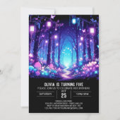 Niedlicher magischer Woodland Digital Geburtstag Einladung (Vorderseite)