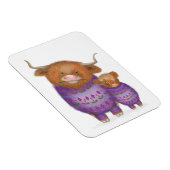 Niedlicher Magnet für Mutter und Baby Highland Kuh (Rechte Seite)