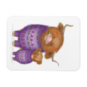 Niedlicher Magnet für Mutter und Baby Highland Kuh (Horizontal)