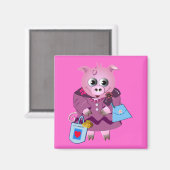 Niedlicher Magnet Miss Piggy Lieben einkaufen (Vorderseite/Rückseite)