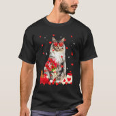 Niedlicher Maine Coon Cat Valentine Fun Katze Vate T-Shirt (Vorderseite)
