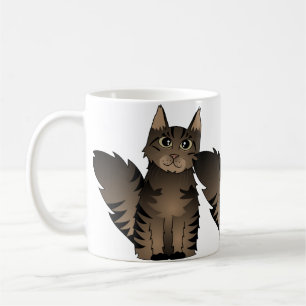 Niedlicher Maine-Waschbär-Katzen-Cartoon - Kaffeetasse