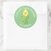 Niedlicher Maiskonserven, Cartoon Runder Aufkleber (Tasche)