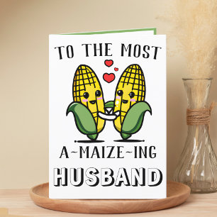Niedlicher Maismais-Pub Husband-Jubiläum Dankeskarte