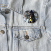 Niedlicher Makahahn mit Banane Button (Beispiel)