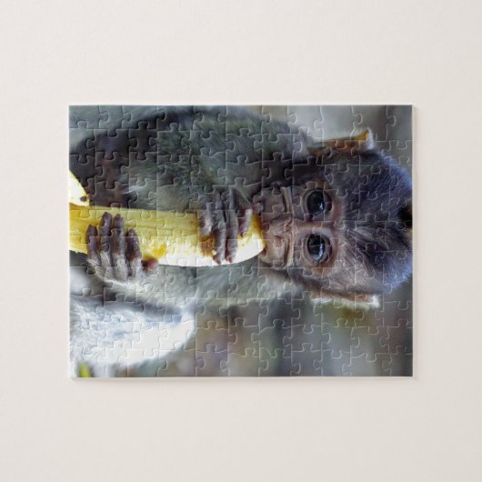 Niedlicher Makahahn mit Banane Puzzle (Horizontal)