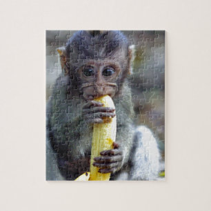 Niedlicher Makahahn mit Banane Puzzle
