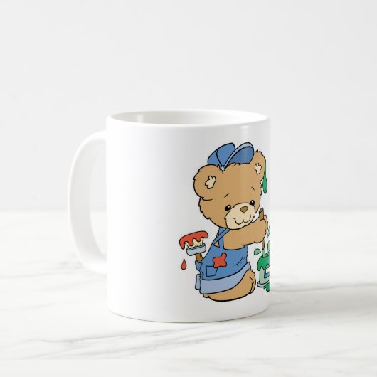 Niedlicher Maler Kaffeetasse (Vorderseite Links)