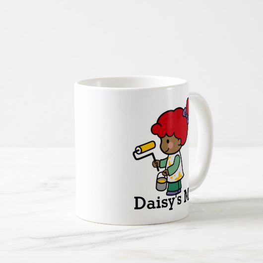 Niedlicher Malerkünstler mit Roller Kaffeetasse (VorderseiteRechts)