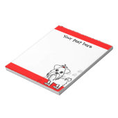 Niedlicher Maltesischer Cartoon Rote Paw Prints Notizblock (Rotiert)