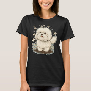 Niedlicher maltesischer Hund auf maltesischem Hund T-Shirt