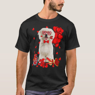 Niedlicher maltesischer Hund Funny Heart Valentins T-Shirt