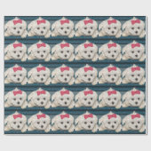 Niedlicher maltesischer Hund mit Creme-Pelz und Geschenkpapier (Flach)