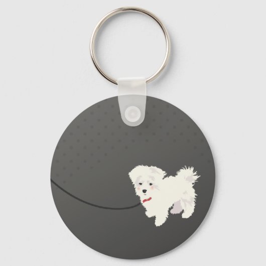 Niedlicher maltesischer Hund Schlüsselanhänger (Vorderseite)