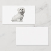 Niedlicher maltesischer Hund sitzender Welpe Visitenkarte (Vorne/Hinten)