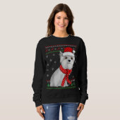 Niedlicher maltesischer Hund Ugly Christmas Sweate Sweatshirt (Vorne ganz)