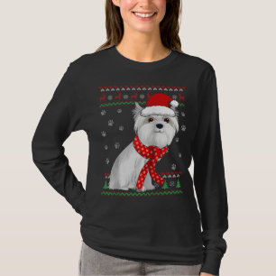 Niedlicher maltesischer Hund Ugly Christmas Sweate T-Shirt