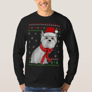 Niedlicher maltesischer Hund Ugly Christmas Sweate T-Shirt