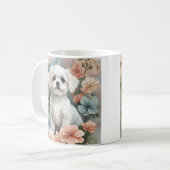Niedlicher, maltesischer Welpe Kaffeetasse (Vorderseite Links)