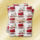 Niedlicher maltesischer Welpenhund in Holiday Gift Geschenkpapier Set