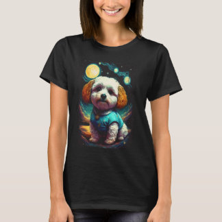 Niedlicher Maltipoo Dog Pop Art Colorful Design Po T-Shirt