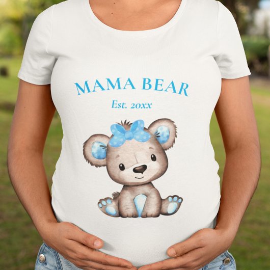 Niedlicher Mama-Bär etablierte Datums-Kinderdusche Große Größe T-Shirt