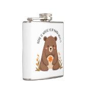 Niedlicher Mama-Bär mit Blume Flachmann (Rechts)