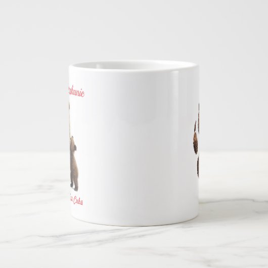 Niedlicher Mama-Bär und Cubs - Personalisierte Mug Jumbo-Tasse (Vorderseite)