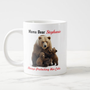 Niedlicher Mama-Bär und Cubs - Personalisierte Mug Jumbo-Tasse