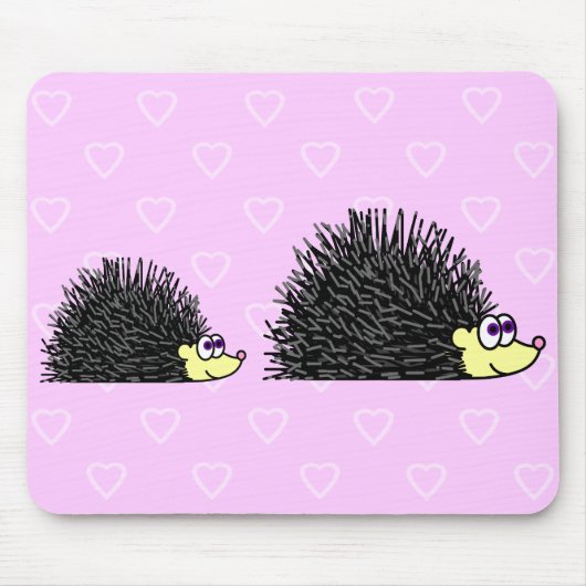 Niedlicher Mama-und Baby-Igel Mousepad (Vorne)